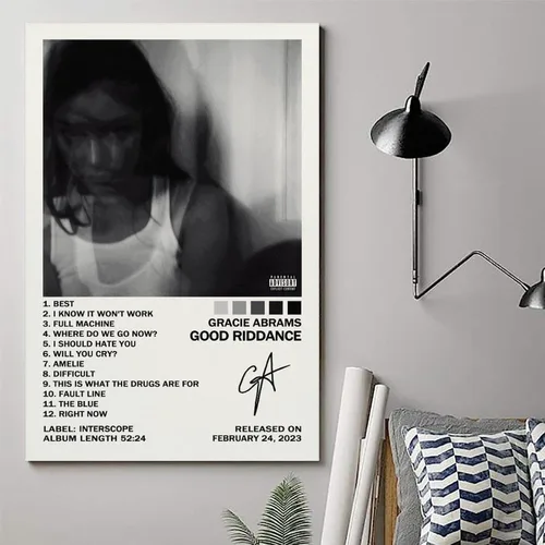 Vista 6 de UTOYA Gracie Abrams Good Riddance - Póster decorativo en lienzo para dormitorio, 12 x 18 pulgadas