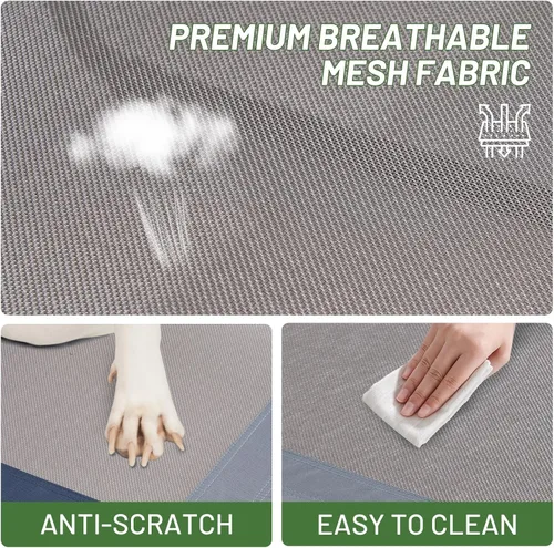 Vista 7 de Timber Ridge Cama para perros al aire libre con toldo, cama elevada y refrescante para perro, cama elevada portátil para perro con toldo extraíble