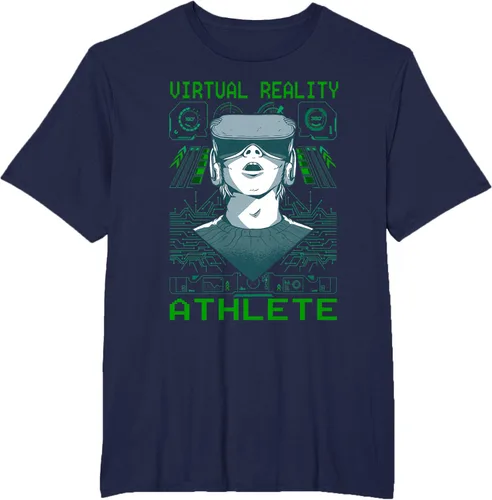 Vista 11 de Playera divertida de realidad virtual para atleta VR Gamer Negro