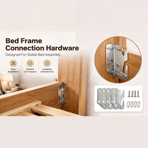Vista 4 de Bitray Placas de madera para cama de carril de gancho para reemplazo