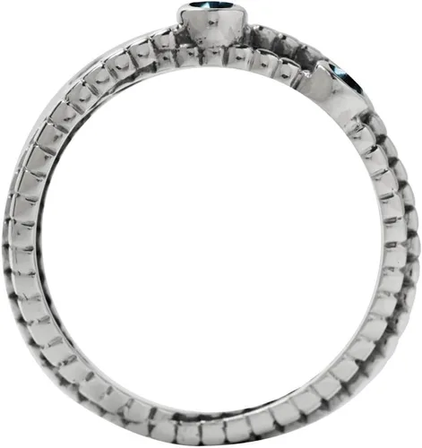 Vista 3 de Silvershake 3 Stone Gemstone 925 Sterling Silver Stackable Ribbon Ring Birthstone Jewelry for Women or Teens