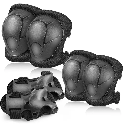 Vista 11 de BOSONER - Equipo de protección básico para niños: juego de rodilleras y coderas con protectores de muñeca para niños de 3 a 15 años - Diseñado