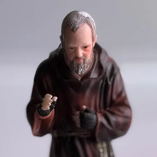 Vista 6 de Moicla Collection - Estatua del padre Pio, resina finamente detallada, figura de 12 pulgadas de alto