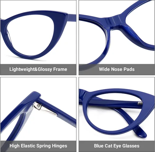 Vista 3 de Zeelool Gafas de bloqueo de luz azul de ojo de gato de acetato vintage para mujer Marilyn FP0049-01 negro