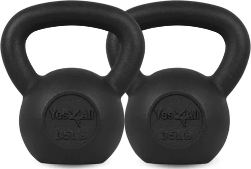 Vista 11 de Yes4All Pesa rusa de hierro fundido, pesas rusas para entrenamiento de fuerza 5-80 libras (5, 10, 15, 20, 25, 30, 35, 40, 45, 50, 60, 70, 80 libras)