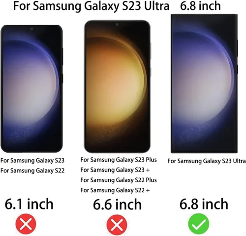 Vista 6 de Paquete de 2 protectores de pantalla de privacidad anti-azul para Samsung Galaxy S23 Ultra Anti-Spy Soft Gradient Film Support Finger Unlock 6.8