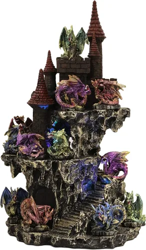 Vista 9 de Ebros - Juego de 12 dragones en miniatura en diferentes poses de fantasía, mazmorras y dragones, mini escala de 2 pulgadas de alto, esculturas