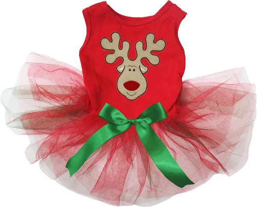 Vista 7 de Petitebella Vestido con rostro de reno para cachorros (Negro/Oro, X-Pequeño)
