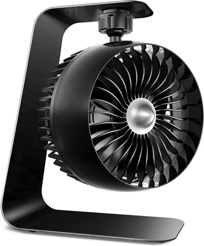 Vista 8 de Koonie Ventilador USB con clip, viento fuerte, ultra silencioso, pequeño ventilador de escritorio con abrazadera fuerte, ajustable de más de 360°, 3