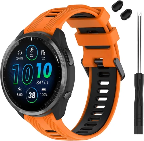 Vista 11 de Correa compatible con reloj Garmin Forerunner 965 – Correa de repuesto de silicona suave para reloj inteligente 965 para mujeres y hombres