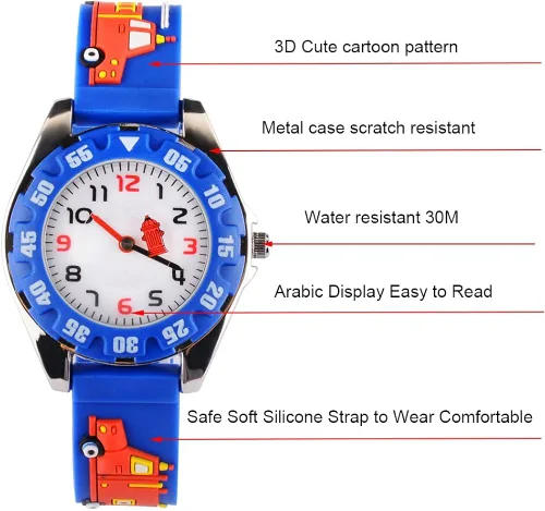 Vista 3 de Venhoo Kids Watches Analog 3D Cartoon Waterproof Sport Children Toddler Wrist Watches Gifts for 3 4 5 6 7 8 9 10 11 12 Ages Girls Little Boys Child