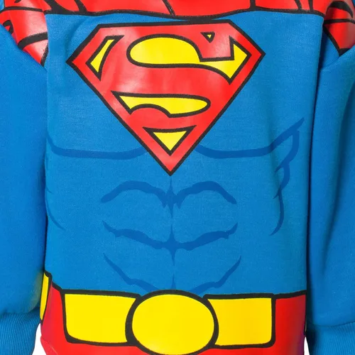 Vista 5 de DC Comics Justice League Superman Batman - Conjunto de sudadera con capucha y pantalones de forro polar para niños pequeños a grandes