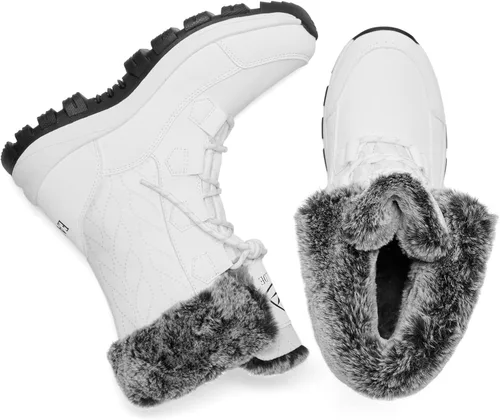 Vista 5 de EARLDE Womens Snow Boot With Waterproof Lace Up Mid-Calf Outdoor Winter Deep Tread Rubber Sole