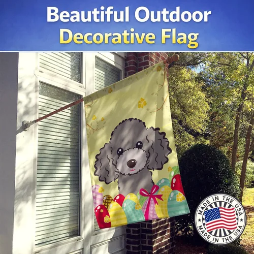 Vista 141 de Caroline's Treasures BB1923GF Bandera decorativa para jardín con diseño de Border Collie, para caza de huevos de Pascua, para jardín, jardín, patio