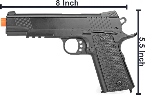 Vista 7 de BBTac Pistola Airsoft 1911 - Pistola de metal Airsoft con resorte accionado, construcción de aleación de metal de alta precisión FPS (negro táctico)