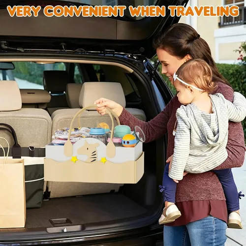 Vista 7 de JBBTOOL Organizador de pañales 2 en 1 y carrito de pañales rodante de 3 niveles, organizador de pañales con divisores y bolsillos, carrito móvil