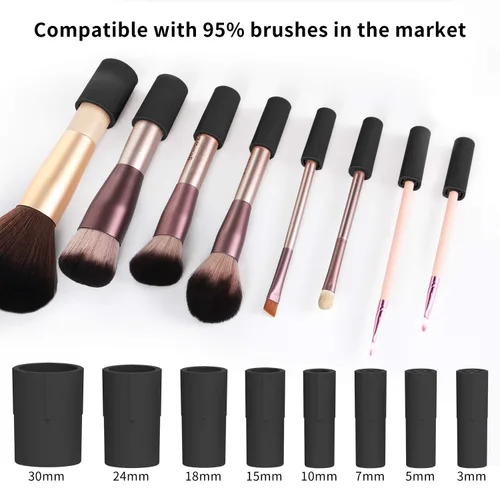 Vista 4 de Senbowe Máquina limpiadora y secadora de brochas de maquillaje mejorada, cepillo giratorio automático eléctrico para cosméticos con collares de goma