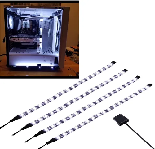 Vista 8 de DS RED - Tira de luz LED para computadora con diseño magnético para kit de iluminación de carcasa de PC, torre media y torre completa