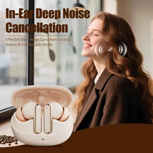 Vista 2 de Auriculares inalámbricos Bluetooth con control táctil, auriculares inalámbricos Bluetooth 5.4, auriculares inalámbricos 4-6H tiempo de reproducción