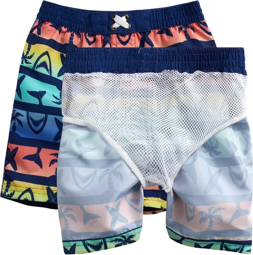 Vista 6 de Conjunto de protección contra erupciones para bebé, 6 piezas, camiseta de natación de manga corta, pantalones cortos y sombrero de cubo (12M-4T)
