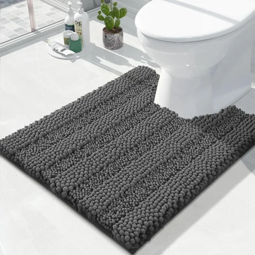 Vista 119 de Yimobra Tapetes de baño lavables, de chenilla súper suave y absorbente, para suelo y alfombra, de secado rápido, antideslizante, para bañera y Beige