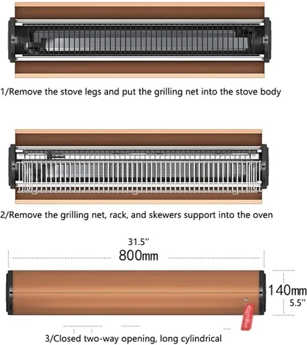 Vista 3 de Barbecue Charcoal Grill Outdoor Iron Barbecue Grill Portable Folding Barbecue Camping Tools Charcoal Grill Portable Charcoal Grill