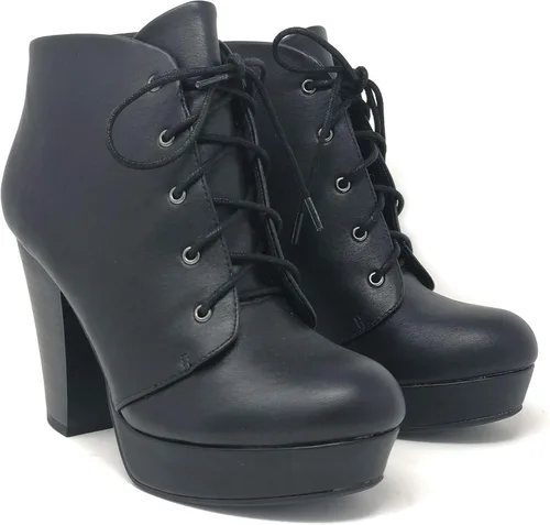 Vista 3 de Soda Botines de tobillo con plataforma y cordones para mujer