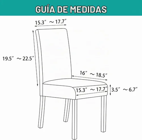 Vista 6 de Turquoize - Fundas para sillas de comedor - Elásticas, extraíbles, juego de 2 - Fundas protectoras para sillas Parson de comedor para hogar, hotel