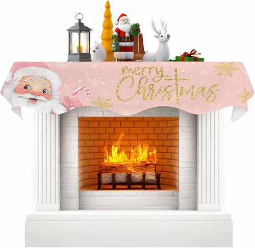 Vista 10 de Funda para bufanda de chimenea con diseño de muñeco de nieve azul para Navidad, Halloween, Acción de Gracias, otoño, decoración de interiores
