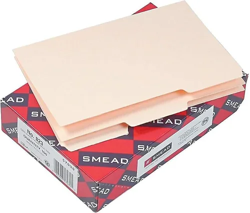Vista 2 de Smead 57030 Guías de tarjetas autoadhesivas en blanco 1/3 pestaña Manila 8 x 5 100/Caja