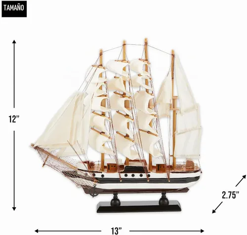 Vista 6 de Gifts & Decor 57071642 - Modelo de barco alemán Passat, grande, color crema