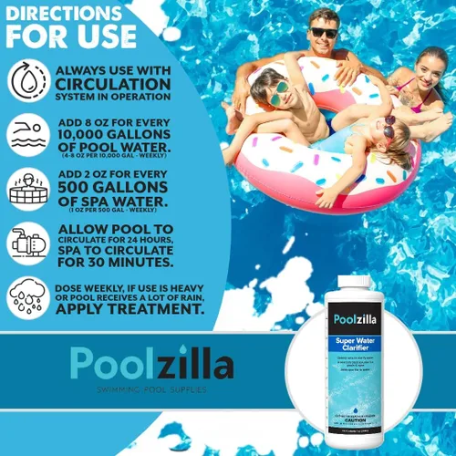 Vista 2 de Poolzilla Botella de 1 QT de solución de clarificador de agua estupenda