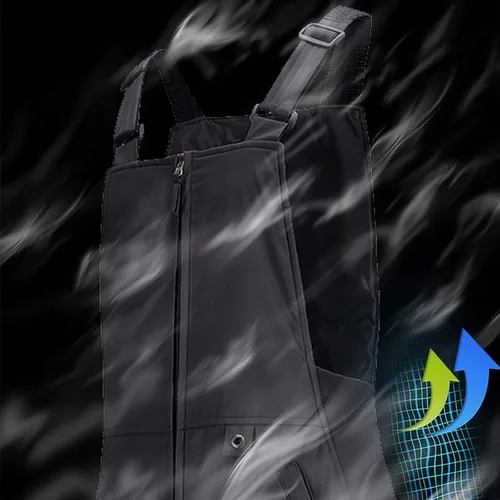 Vista 8 de Overol con peto de esquí de nieve para mujer, impermeable, resistente al viento, aislado, informal, holgado, pantalones de snowboard