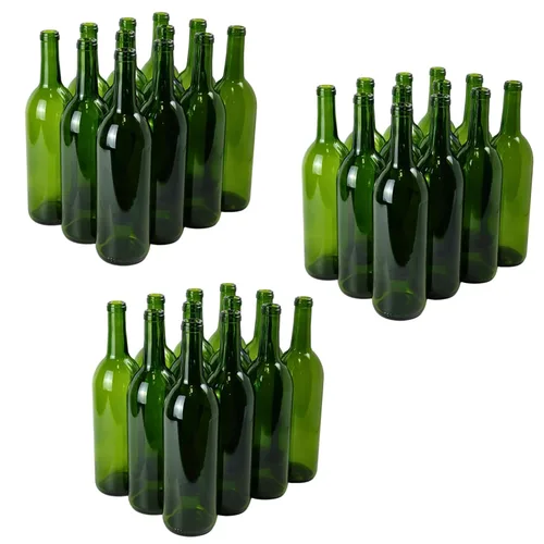 Vista 7 de FastRack - Botellas de vino de vidrio transparente de 25.4 fl oz (paquete de 36) Botellas W5 Claret/Burdeos Parte superior de corcho de fondo