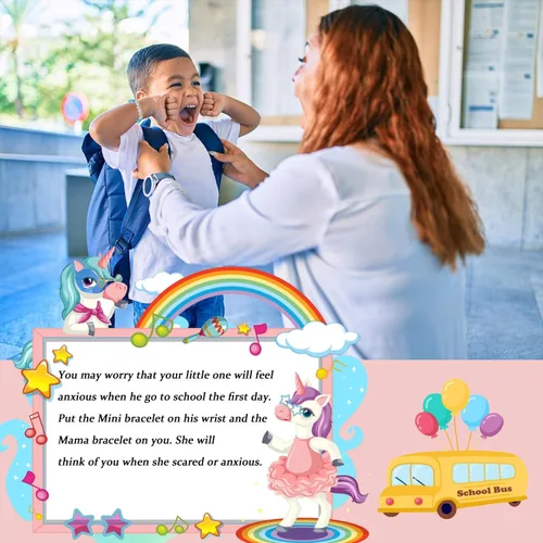Vista 9 de Pulsera para el primer día de Shcool Kindergarten de primer grado para el regreso a clases, regalos para mamá e hija, pulseras para mamá e hija