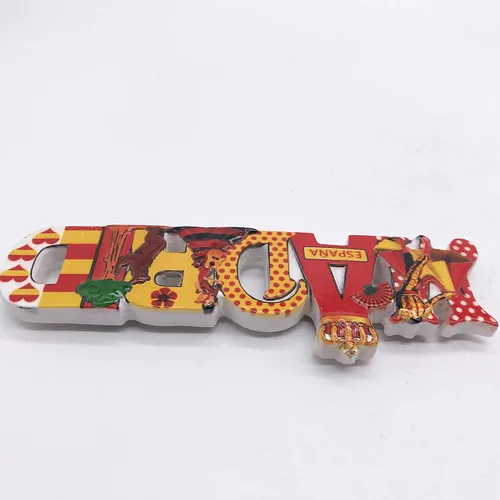 Vista 5 de Letras 3D Madrid refrigerador imán nevera recuerdos turísticos hecho a mano resina artesanía pegatinas magnéticas hogar cocina decoración viaje