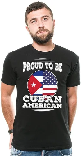 Vista 4 de Silk Road Tees Orgulloso de ser cubano americano camiseta de la bandera de Cuba Patriótico Patriótico Cubano Diasopor Tee Shirt