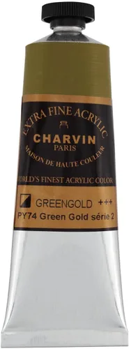Vista 179 de Charvin Pintura acrílica profesional extrafina – verde absenta, tubo de 2.1 fl oz, pigmentos de triple fresado, resistente a la luz, pinturas
