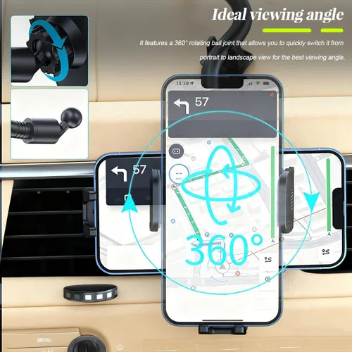 Vista 4 de Soporte para teléfono de automóvil, cuello de cisne para salpicadero de vehículo, parabrisas, ventilación de aire, soporte para teléfonos