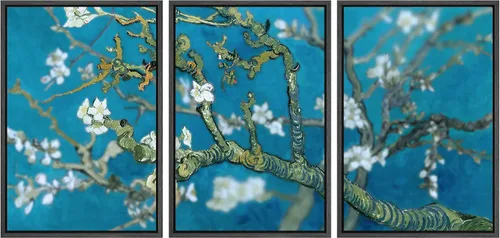 Vista 114 de wall26 Lienzo enmarcado para pared, juego de arte con flores de almendra de Vincent Van Gogh, naturaleza, ilustraciones de área silvestre, bellas