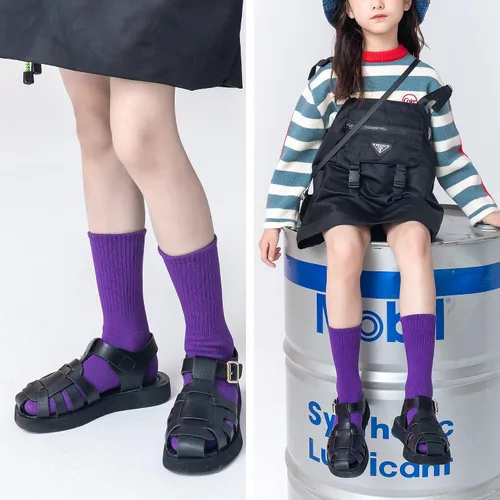 Vista 7 de MINI PANDA Calcetines Crew para niñas, 8 pares de lindos calcetines para niñas