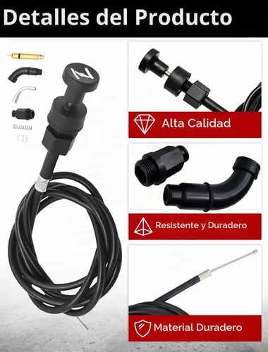 Vista 4 de Kit de cable de estrangulador de carburador y émbolo de válvula de arranque compatible con Honda TRX500 Foreman Rubicon 500 Cable de estrangulador