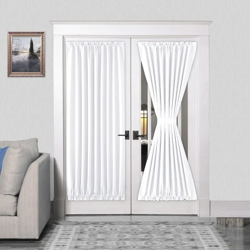 Vista 155 de DWCN Cortinas para Puertas Francesas – Cortinas opacas térmicas con bolsillo para barra para puertas con ventana de cristal, puertas de cocina