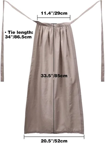 Vista 7 de FURPHI Delantal medieval pionero medio delantal renacentista de lino para mujer