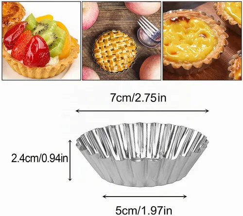 Vista 2 de 20 moldes para tartas de huevo para hornear, mini sartén para tartas