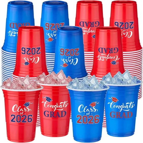 Vista 8 de Pickmesh 50 piezas de vasos de plástico para el Día de San Patricio de 16 onzas con diseño de trébol de la suerte, vasos desechables