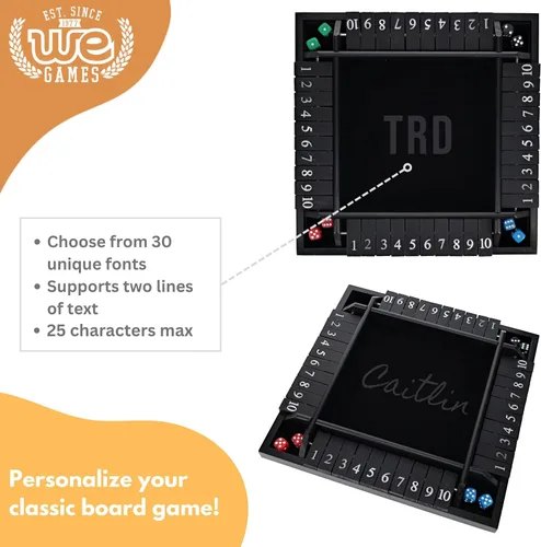 Vista 3 de WE Games Juego de mesa personalizado para 4 jugadores, 8.5 pulgadas, tinte negro, regalos personalizados para novio, regalos de inauguración