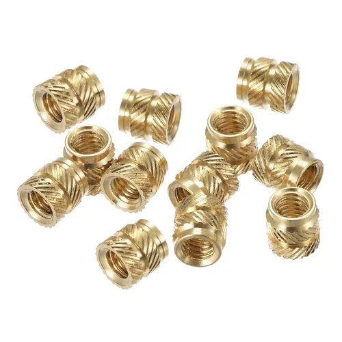 Vista 20 de uxcell Tuercas de inserción moleteadas, 80 piezas M2 x 3 mm L x 3.5 mm DI 3D Impresión de tuercas de latón Tuercas de rosca hembra Insertos de latón