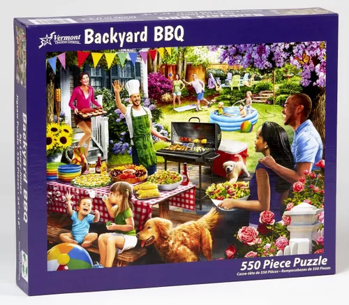 Vista 2 de Vermont Christmas Company Rompecabezas de barbacoa de patio trasero 550 piezas