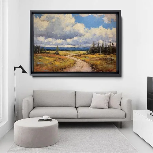 Vista 4 de Abstract West Virginia Landscape, Small Painting with Clouds and Nature Elements